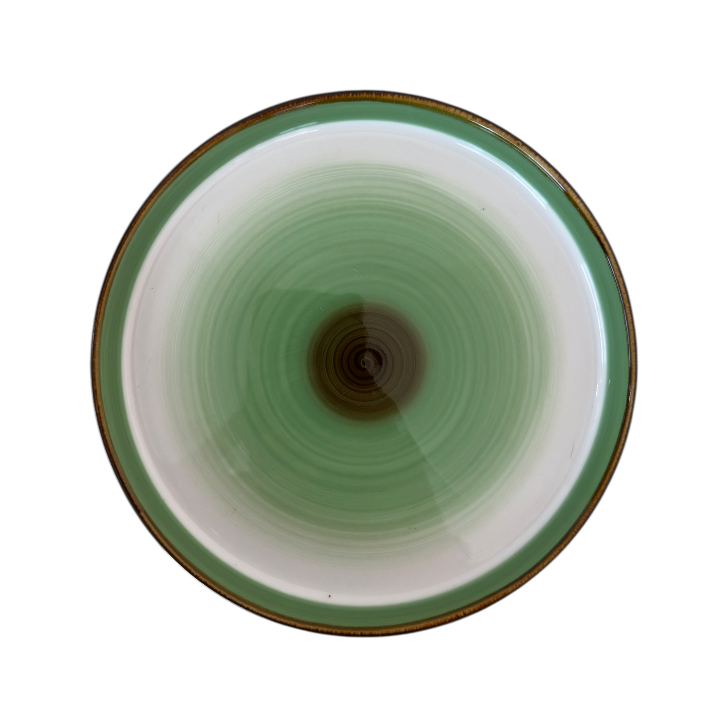 Plato Porcelana Blanco/Verde 17cm