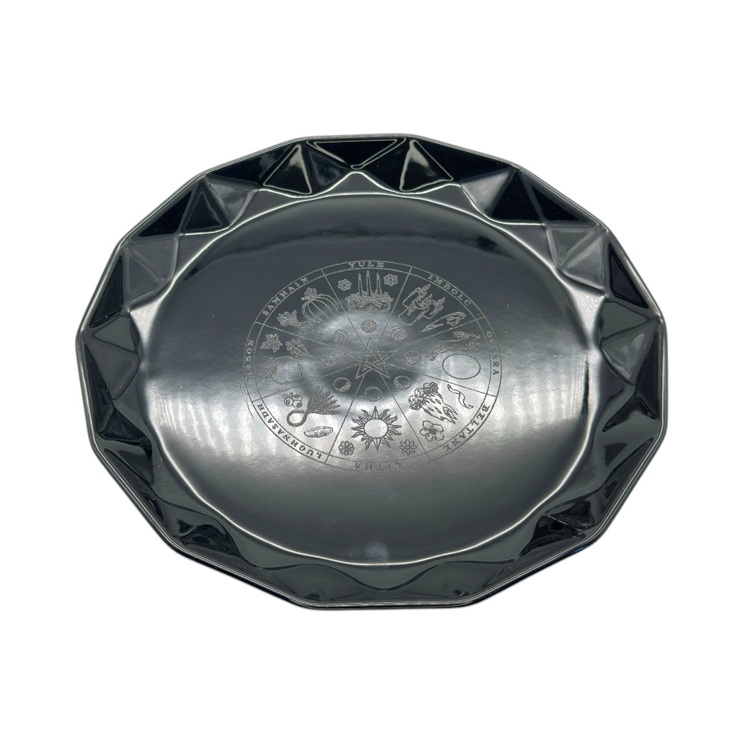 Plato Ceramica Negro 19cm C/Grabado