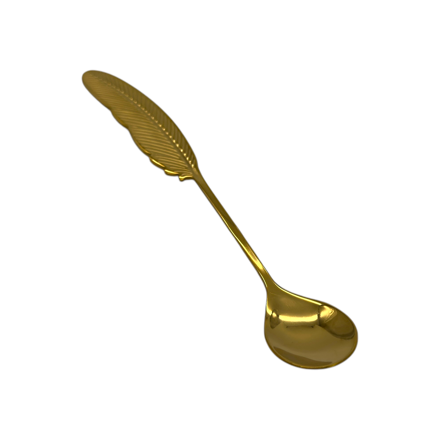 Chucharita Pluma Dorada 16cm