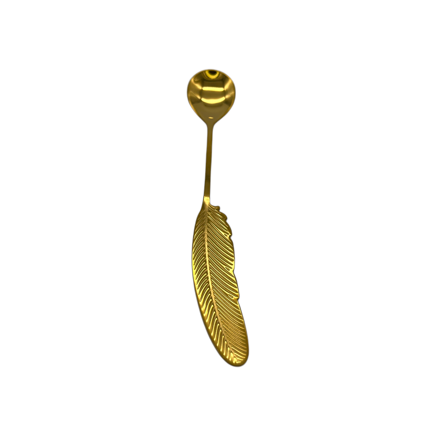 Chucharita Pluma Dorada 16cm