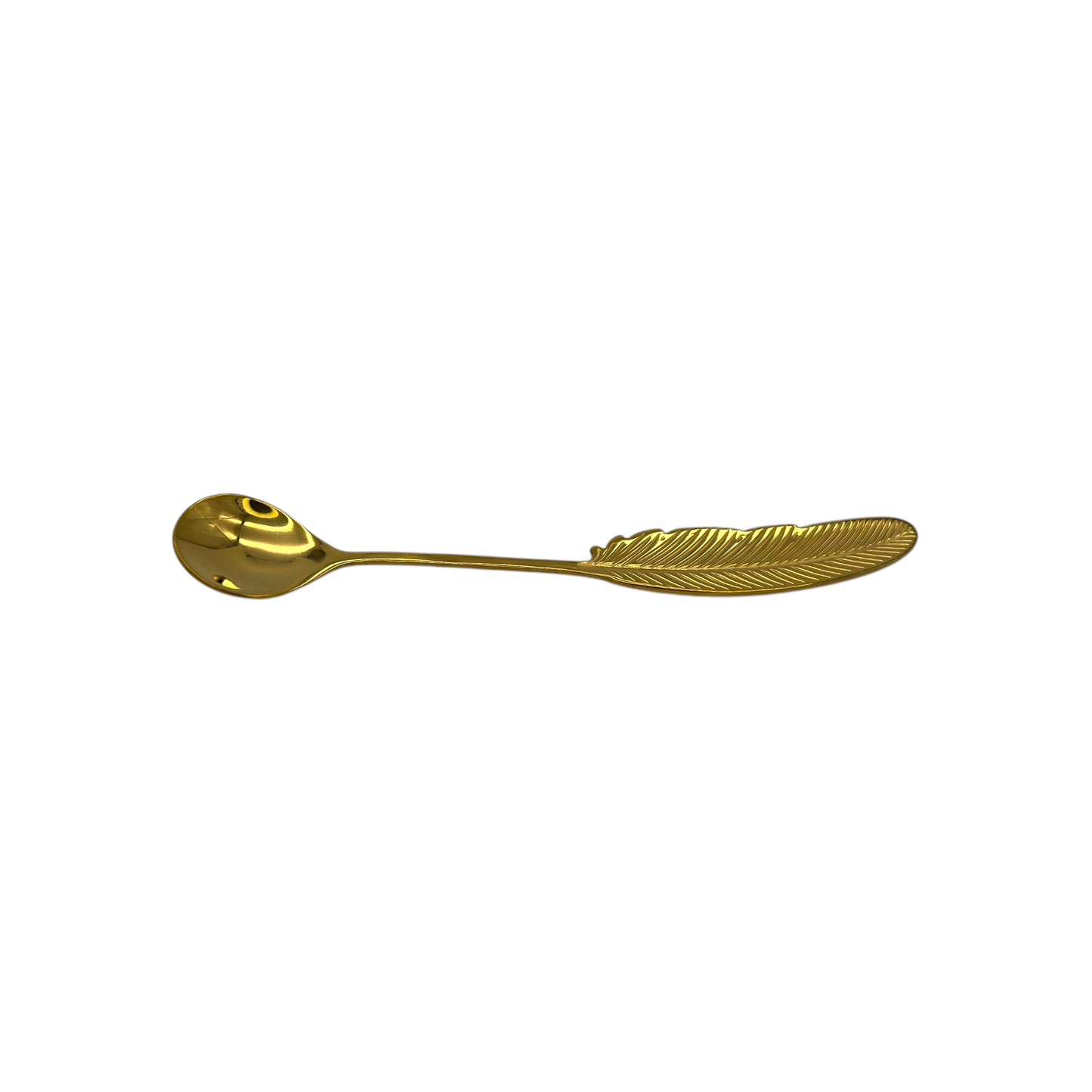 Chucharita Pluma Dorada 16cm