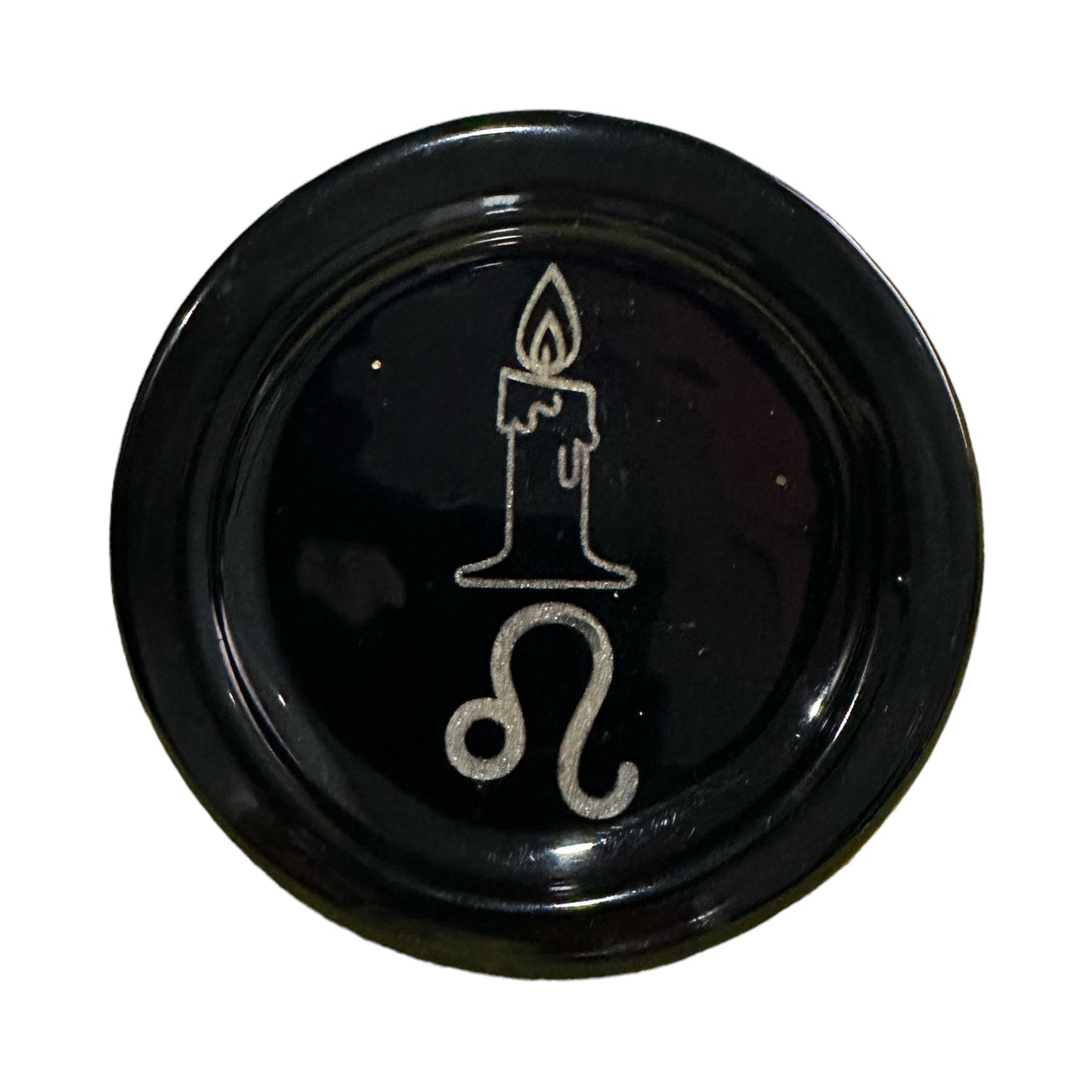 Plato Vidrio Negro 10.8cm Grabado