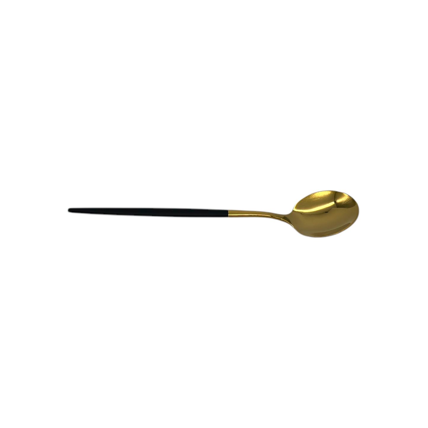 Cucharita Dorada Mango Negro 13cm