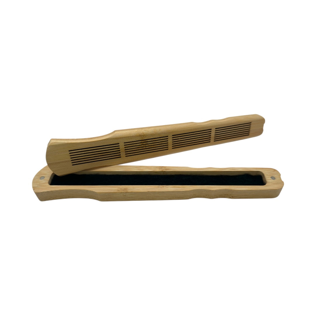 Porta Incienso Madera 26cm Rayado