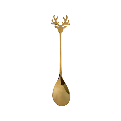 Cucharita Mango Ciervo Dorado 14cm