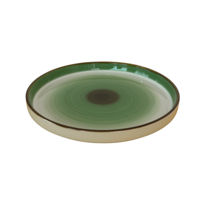 Plato Porcelana Blanco/Verde 17cm