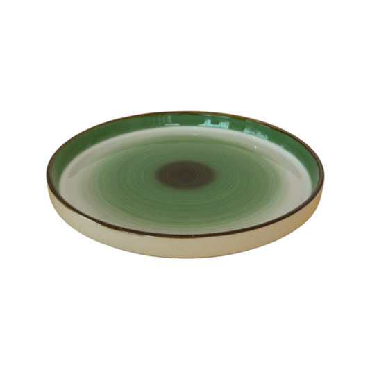 Plato Porcelana Blanco/Verde 17cm