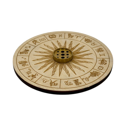 Porta Incienso Circulo Madera Grabado 10cm