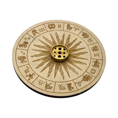 Porta Incienso Circulo Madera Grabado 10cm