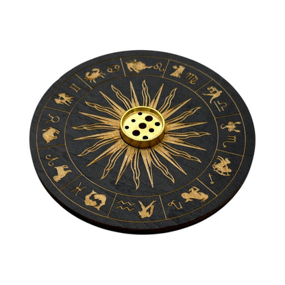 Porta Incienso Circulo Madera Grabado 10cm