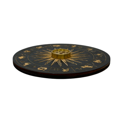 Porta Incienso Circulo Madera Grabado 10cm