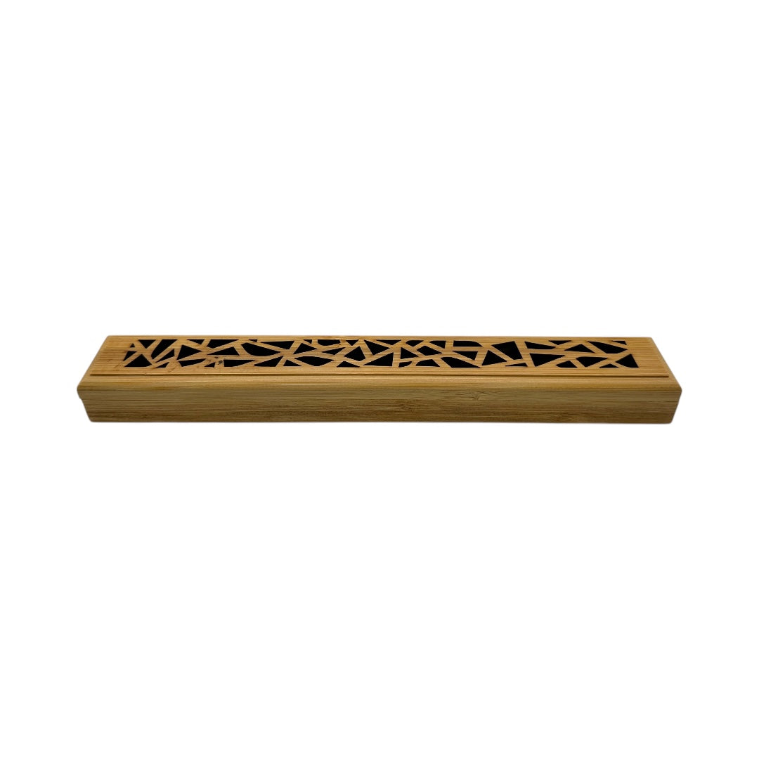 Porta Incienso Madera 23cm Diseño Calado