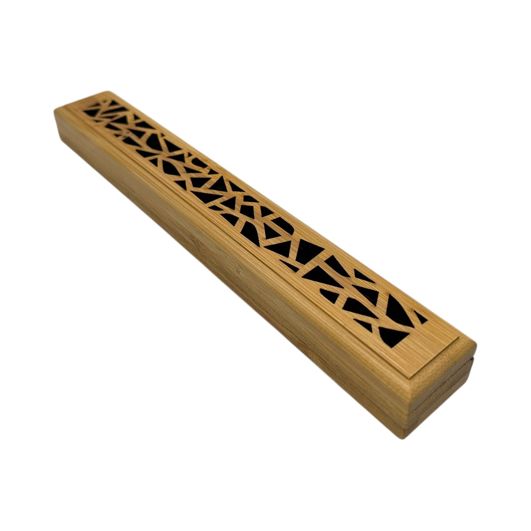 Porta Incienso Madera 23cm Diseño Calado