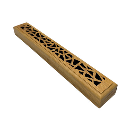 Porta Incienso Madera 23cm Diseño Calado