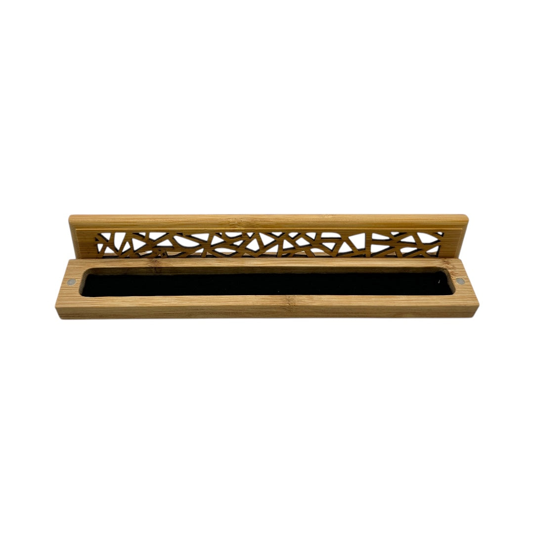 Porta Incienso Madera 23cm Diseño Calado
