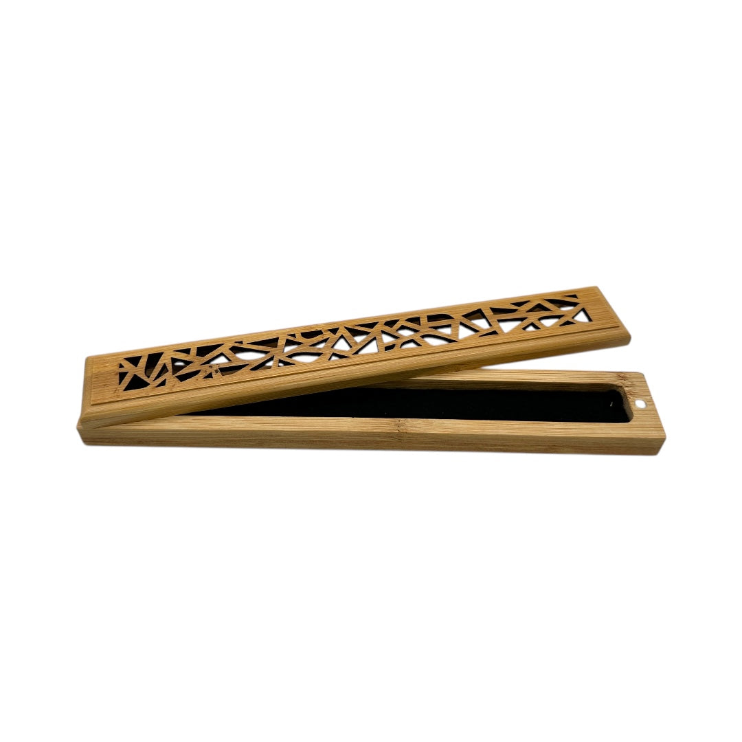 Porta Incienso Madera 23cm Diseño Calado