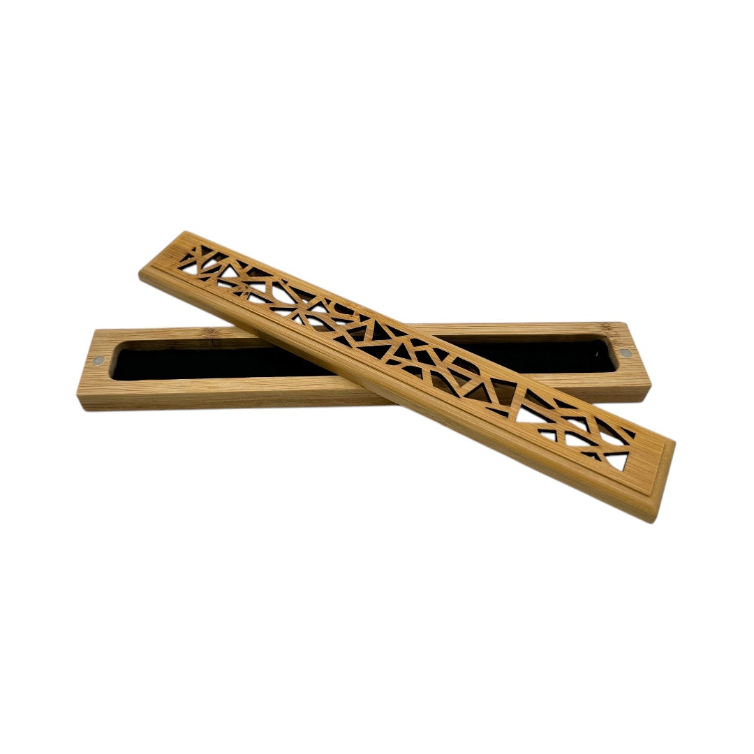 Porta Incienso Madera 23cm Diseño Calado