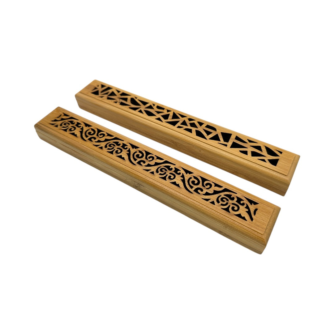 Porta Incienso Madera 23cm Diseño Calado