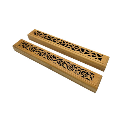 Porta Incienso Madera 23cm Diseño Calado