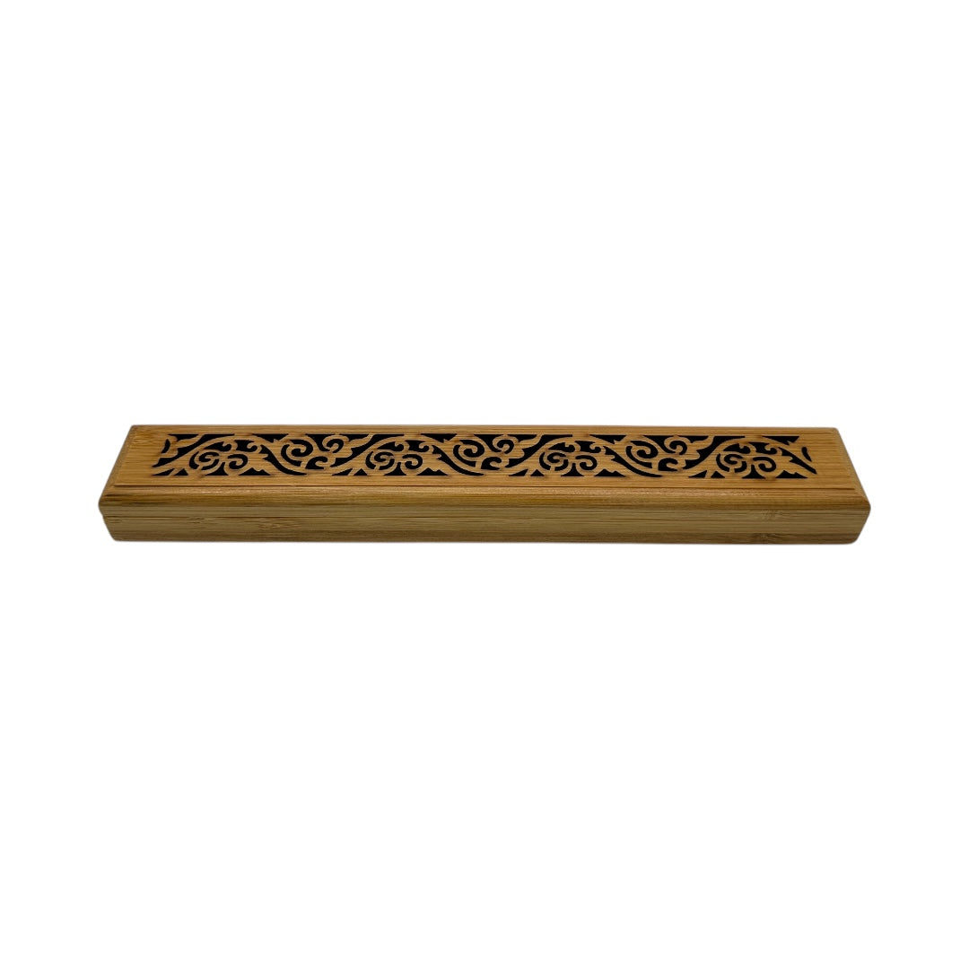 Porta Incienso Madera 23cm Diseño Calado
