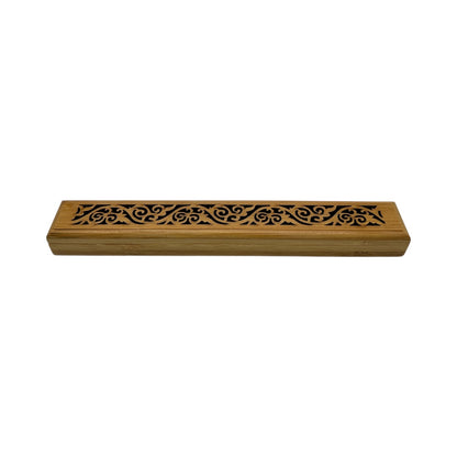 Porta Incienso Madera 23cm Diseño Calado