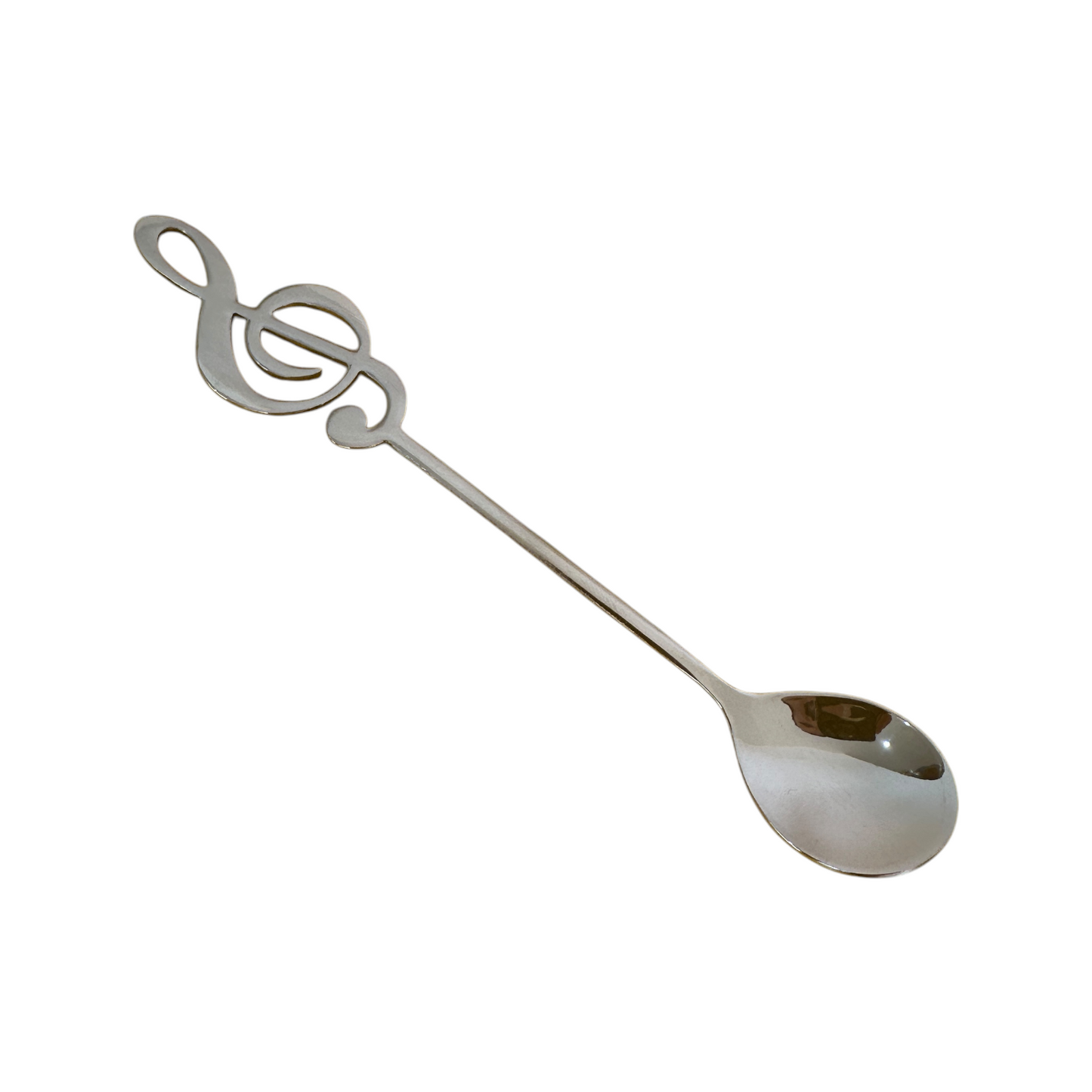Cucharita Llave de Sol Plateada 16cm